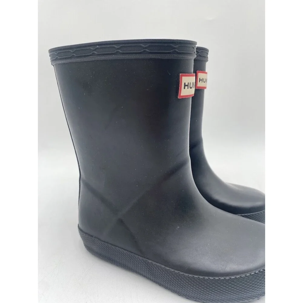 HUNTER FIRST CLASSIC Kids' NEW Rain Boots Black US Size B7/G8 - Picture 3 of 11